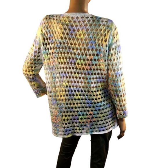 Open Stitch Multicolor Crochet Tunic Boho - Picture 5 of 7